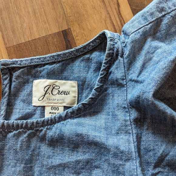 J. Crew Trademark | Women's Chambray Ruffled Blouse (Size 000) - Picture 4 of 4